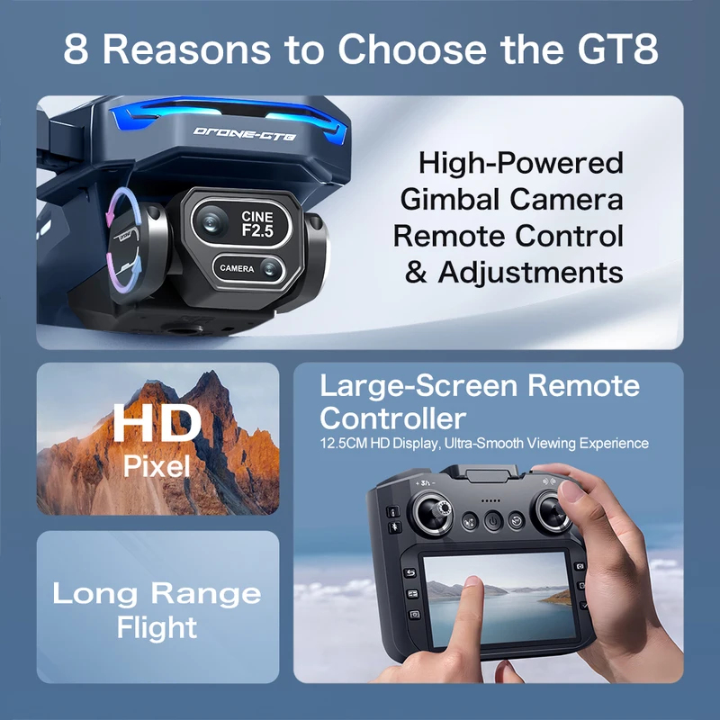 Новый дрон GT8 2026 года, проф – обзор и цена Drone Gt8 Rc